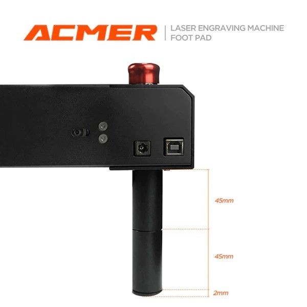 Μεταλλική ανύψωση Laser Graver Riser Μαύρο χρώμα Για ACMER Laser Graving Machine