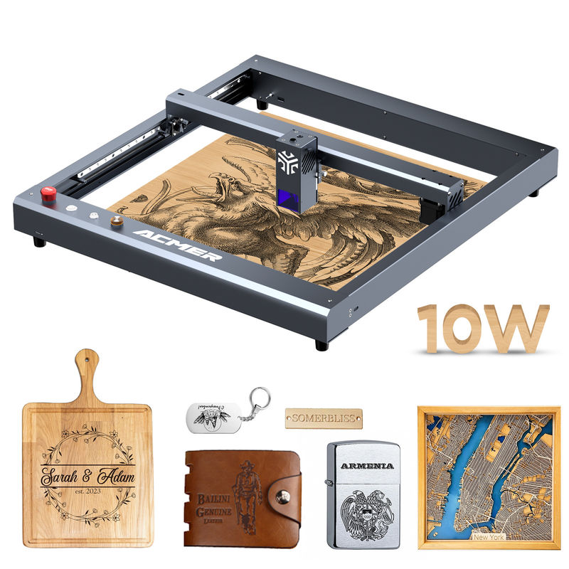 ACMER P2 10W Διοδικός λαζερικός χαρακτικός μηχανισμός και μηχανή κοπής Μηχανές CNC Μεγέθος 600*650*170mm