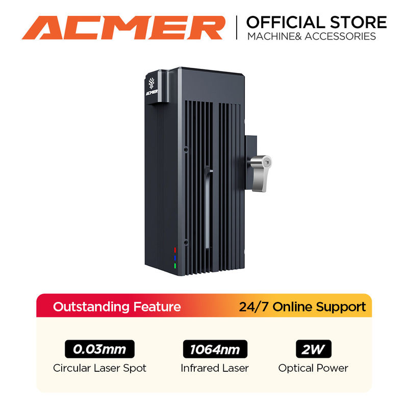 Δοκιμαστική μονάδα λέιζερ ACMER IR 2w Fiber Laser Engraver 0.03mm Ultra-fine Spot για μέταλλο πλαστικό βράχο ακρυλικό