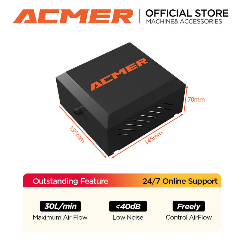 ACMER C4 Laser Engraver Αεροβοηθούμενη αντλία ΕΕ I ΗΠΑ I Ηνωμένο Βασίλειο Πλάκ 5.0-5.5 M/s Ταχύτητα αέρα