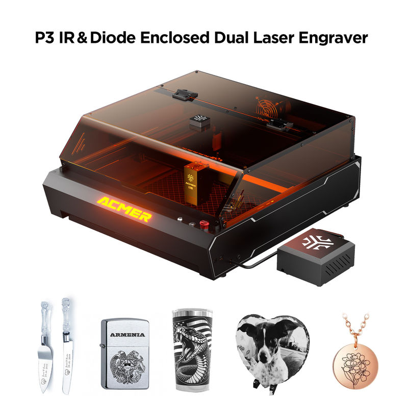 ACMER P3 Laser Engraver USB Laser Engraving Cutting Machine με ταχύτητα χαραγής 48000mm/min και ακρίβεια κίνησης 0,01mm